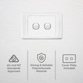 Deta Double Pole Double Switch - 75mm x 40mm x 115mm - White - Polycarbonate - 10A - SuperSaverAU - view 2
