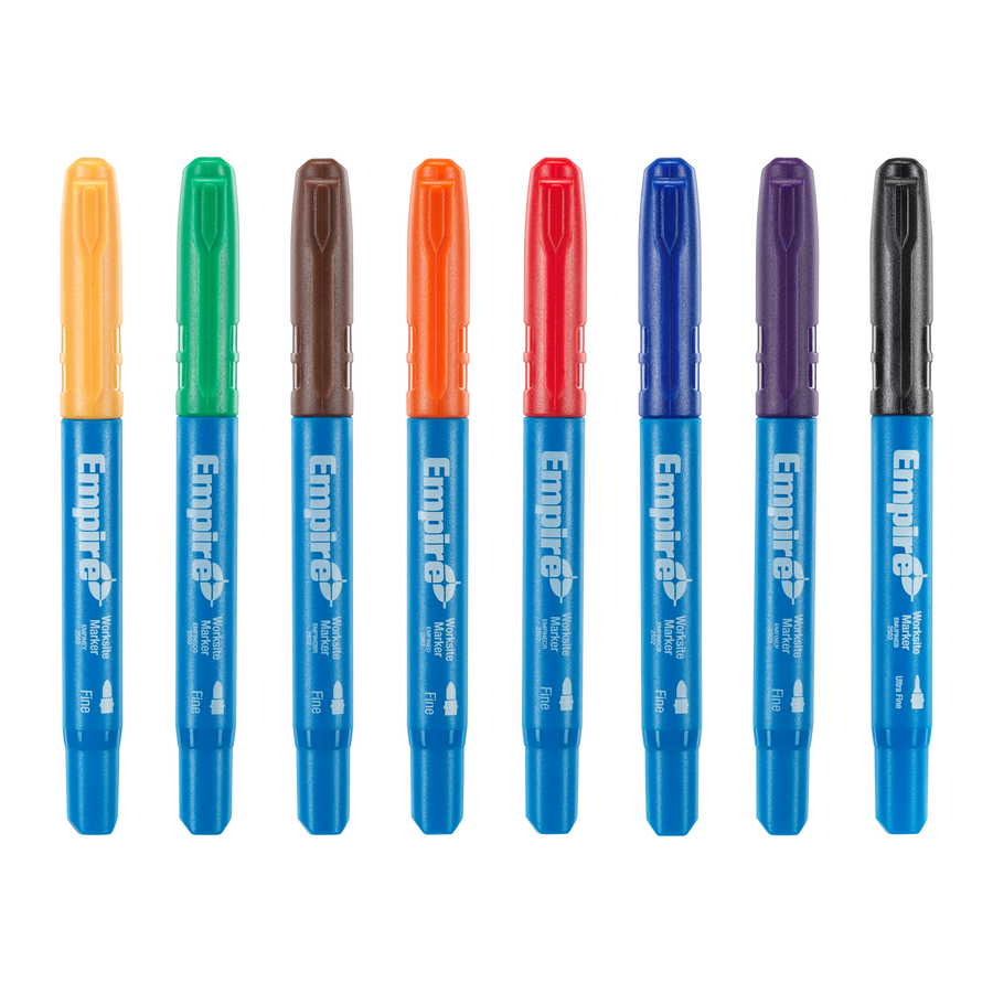 Empire Multi-Coloured Permanent Marker 8 Pack, Fast-Dry Water-Resistant Ink