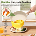 Classic Cookware Set 13 Piece - White - Nonstick Granite Coating, Fixed Stay Cool Handles, PFOA and PFOS Free