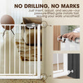 Auto-Close Baby Safety Gate - White 85-94cm - Pressure Fit No Drilling, Triple Lock, Two-Way Swing