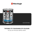 White Knight Rust Guard 1L Black Satin Quick Dry Advanced Enamel Paint, UV Resistant