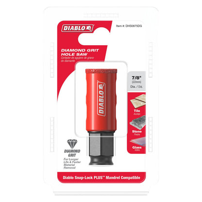 Diablo 7 8" Diamond Grit Hole Saw - Efficient Drilling in Tile, Stone, Glass