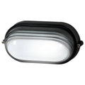 Arlec Large Black Oval Louvered Bunker Light 280mm Metal E27 Weather Resistant Outdoor