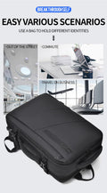 Travel Laptop Backpack 16" with USB Charging Port - Black