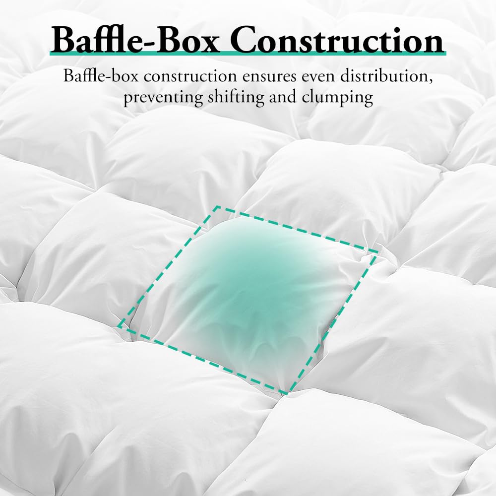 Goose Feather and Down Quilt 700GSM - Single - All Seasons Comforter, 10% Down 90% Feather, 100% Cotton Cover