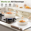 Classic Cookware Set 13 Piece - White - Nonstick Granite Coating, Fixed Stay Cool Handles, PFOA and PFOS Free