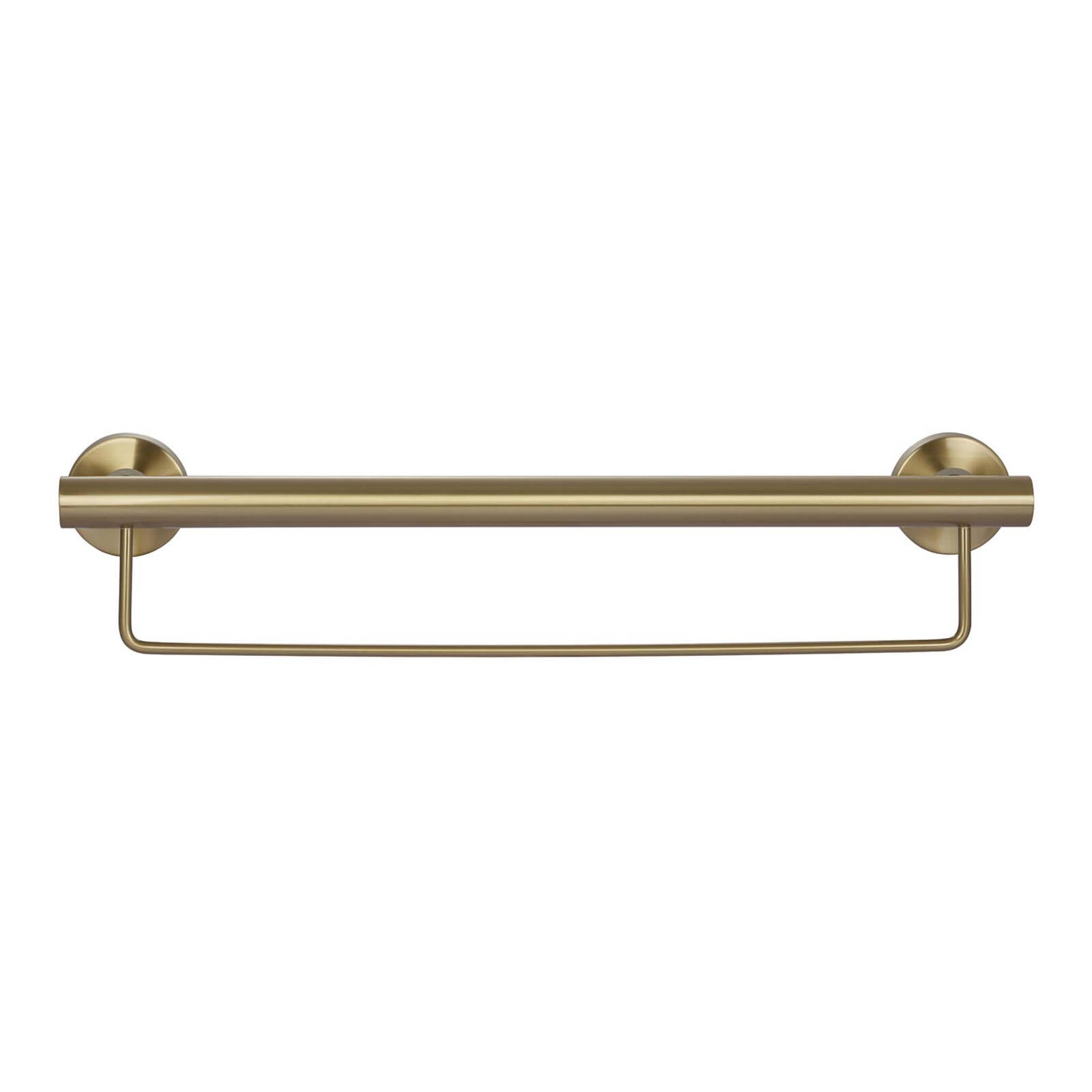 evekare 600mm Brushed Brass Towel Rail with Grab Rail Grade 304 Stainless Steel