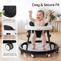 3-in-1 Baby Walker and Activity Table - Black - 4 Height Positions, Folding Frame, 6-18 Months