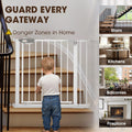 Auto-Close Baby Safety Gate - White 85-94cm - Pressure Fit No Drilling, Triple Lock, Two-Way Swing