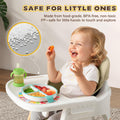 3-in-1 Wooden Baby High Chair - Khaki - 5-Point Harness, Food-Grade Tray, 5-Level Footrest