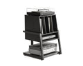 Vinyl Record Player Stand - Black - Holds up to 120 Records, Turntable Cabinet with Storage, Eiffel Series