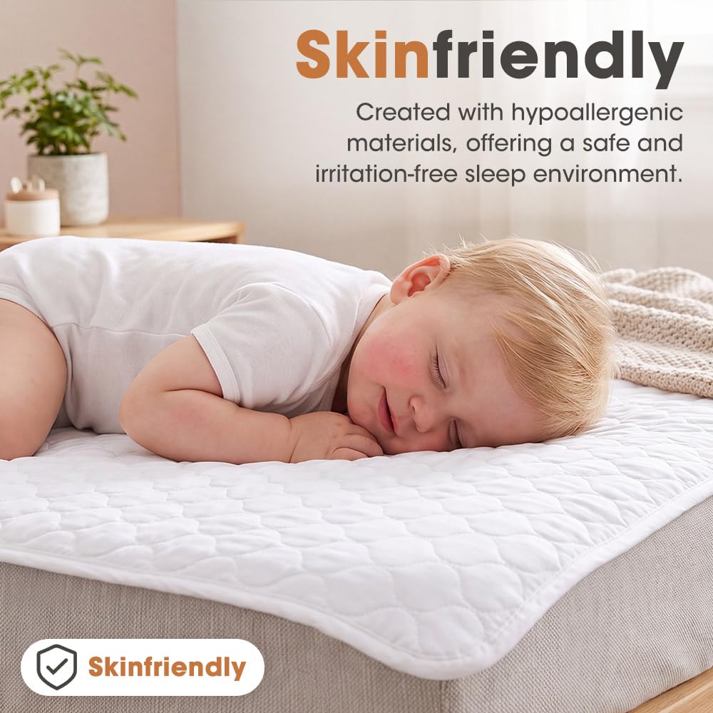 Reusable Waterproof Bed Pads 2 Pack - 137 x 86cm - Absorbs 2 Litres, Quilted Top, Machine Washable Incontinence Underpad