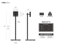Rotating Rolling TV Stand for 24-48 Inch TVs - Black - Landscape to Portrait 90 Degree Turn, 15 Degree Tilt, Brake Knob