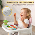 3-in-1 Wooden Baby High Chair - Pink - 5-Point Harness, Food-Grade Tray, 5-Level Footrest