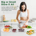Glass Food Storage Containers 10 Pack - 1040ml and 370ml - Borosilicate Glass, Snap Lids with Silicone Seals, BPA Free