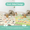 Foldable Baby Play Mat 200 x 180cm - Safari Animals - 1cm XPE Foam, Reversible, Travel Bag