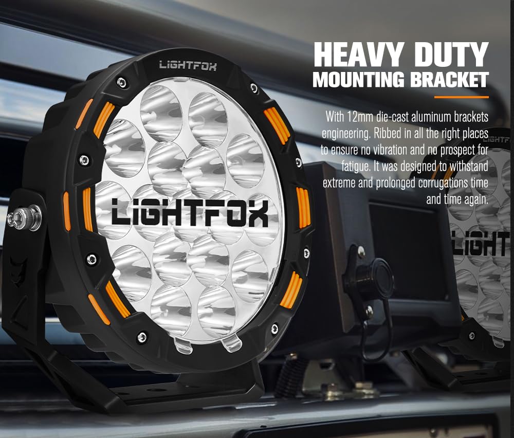 LED Driving Lights 7 Inch 2 Pack - Cool White - 13,226 Lumens Spot Beam, Adjustable Angle, DT Connectors, IP68