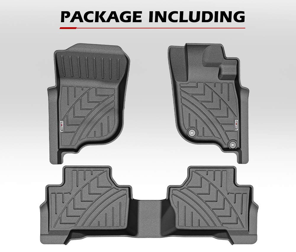 Custom Fit Car Floor Mats for Pajero Sport 2015-2023 - Black - Laser Measured TPE, Raised Edge, 3 Piece Set