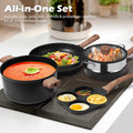 Classic Cookware Set 19 Piece - Black - Nonstick Granite Coating, Fixed Stay Cool Handles, PFOA and PFOS Free