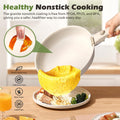 Detachable Handle Cookware Set 20 Piece - White - Nonstick Granite Coating, PFOA and PFOS Free, Induction Ready