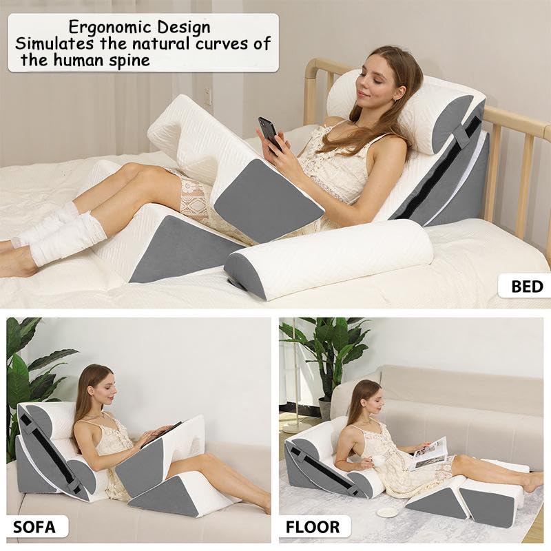 Orthopaedic Bed Wedge Pillow Set - 6 Piece