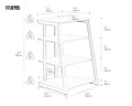 4 Tier Media Stand - Black - Adjustable Corner Shelf for Turntable, Console, AV Receiver and Speakers