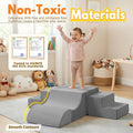 Soft Play Set 6 Piece - Grey - Ball Pit, Ramp, Steps and Slope, High-Density Memory Foam