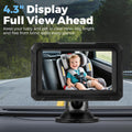 Baby Car Mirror Camera - 4.3in 1080P HD - Infrared Night Vision, 150 Degree Wide Angle, 360 Rotation
