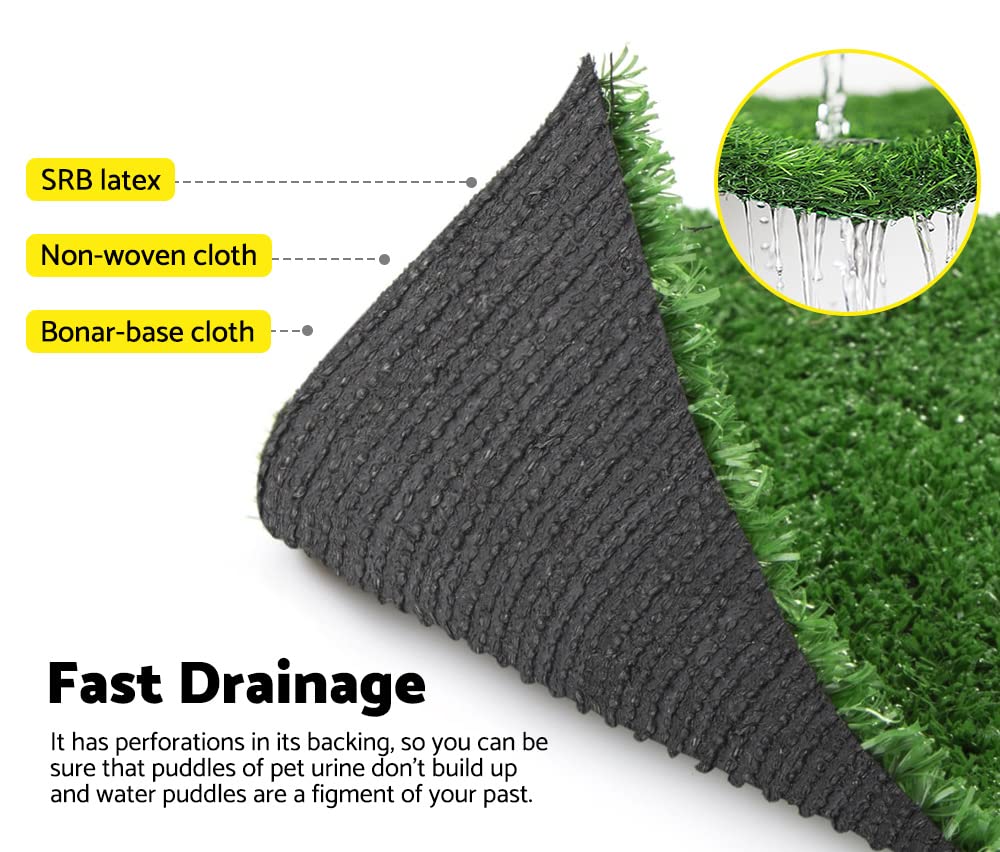 Artificial Grass Turf 2 x 10m - Olive 10mm Pile - 20sqm Synthetic Lawn, UV and Fire Tested, Perforated Backing