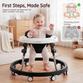 3-in-1 Baby Walker and Activity Table - Black - 4 Height Positions, Folding Frame, 6-18 Months