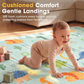 Baby Play Mat with Fold-Up Sides - Dinosaur Land - 24 Ball Pit Balls, XPE Foam, Carry Bag
