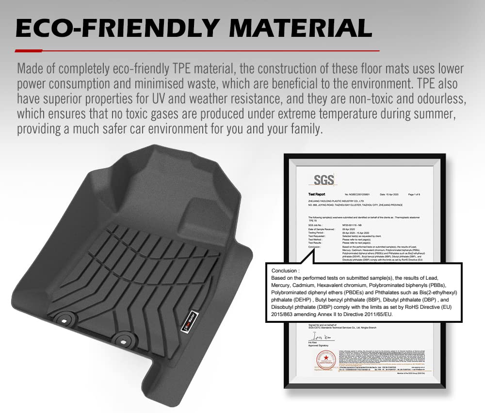 Custom Fit Car Floor Mats for Isuzu D-MAX 2021 Onwards - Black - Laser Measured TPE, Raised Edge, 3 Piece Set
