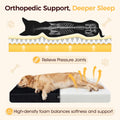 Orthopedic Dog Bed with Waterproof Lining - Black, Medium 71 x 58 x 8cm - Memory Foam, Coral Fleece, Washable Cover