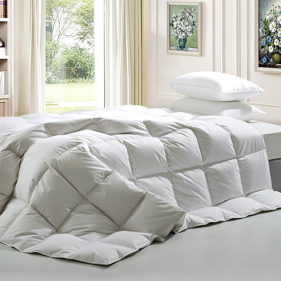 Bamboo Blend Quilt 200GSM - Double - All Seasons Comforter, 50% Bamboo 50% Polyester Fill, Baffle Box, Storage Bag