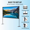 Projector Screen with Stand 100 Inch - 235 x 195cm - 16:9, 1080P, Polyester Fabric, 25mm Steel Frame, Carry Bag