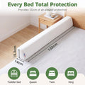 Toddler Bed Bumpers 2-Pack - White 132cm - Memory Foam, Non-Slip Base, Machine Washable Cover