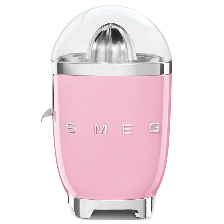 Smeg 50s Style citrus juicer - Pink, stainless steel reamer and strainer, Tritan Renew bowl - CJF11PKAU