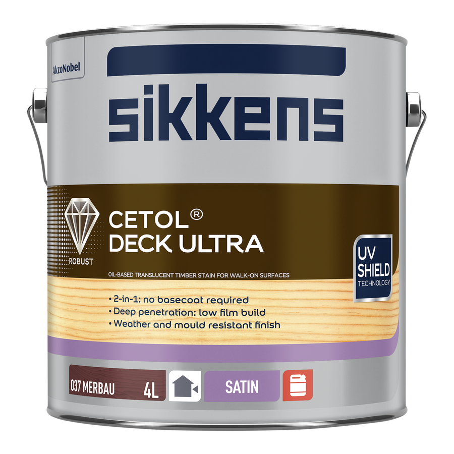 Sikkens 4L Merbau Cetol Deck Ultra - Self-Priming Deck Coating - 4L - Satin Finish - SuperSaverAU - view 1