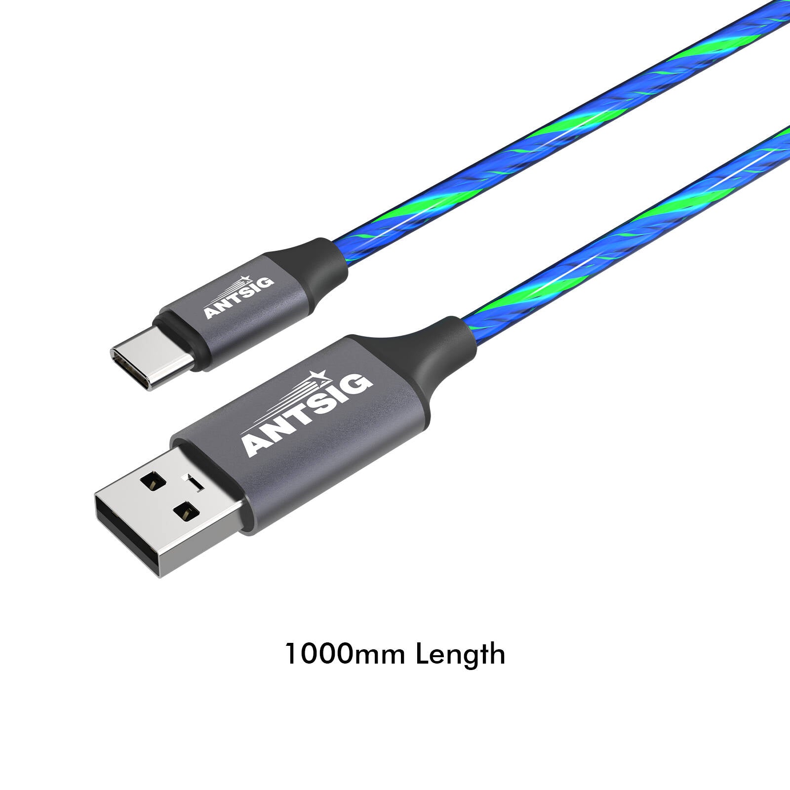 Antsig 1m USB-A to USB-C Light-Up Charging Cable - AP202