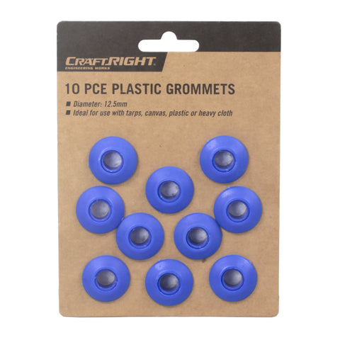 Craftright Plastic Eyelet Grommets, 10.5mm Blue 10 Pack