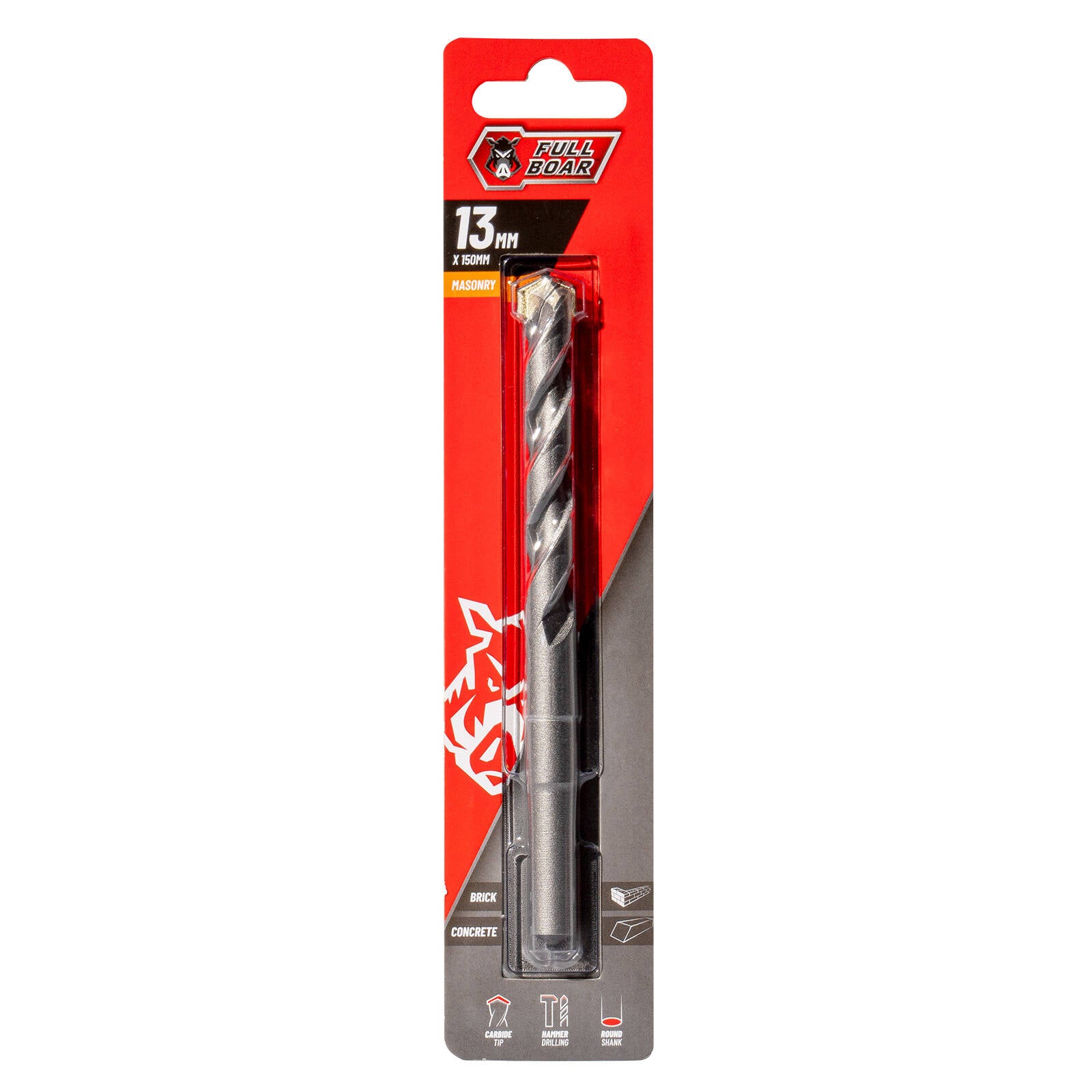 Full Boar 13mm TCT Masonry Drill Bit 150mm Hammer for Brick Concrete