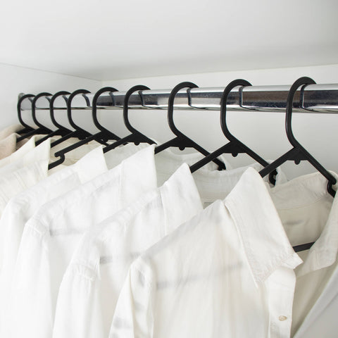 All Set Black Plastic Clothes Hangers - 12 Pack