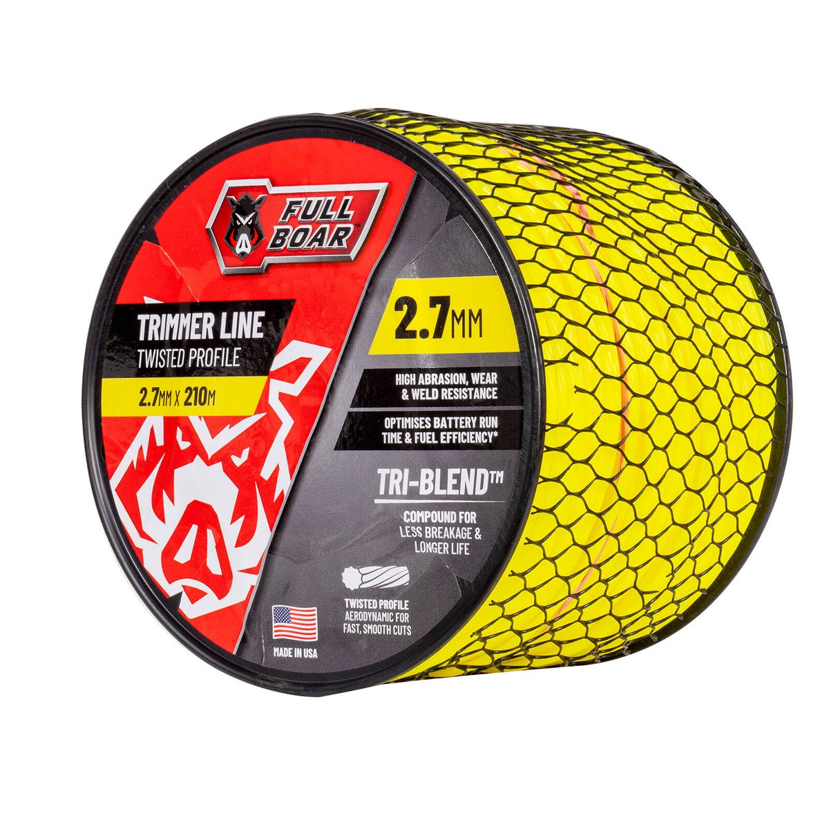 Full Boar 2 Twisted Profile Trimmer Line 2.7mm x 210m - Durable, Efficient - SuperSaverAU - view 2