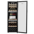 LeCavist 140 Bottle Triple Zone Wine Cabinet 282L - Black Finish, Triple Glazed Door - LEK1403ZPV