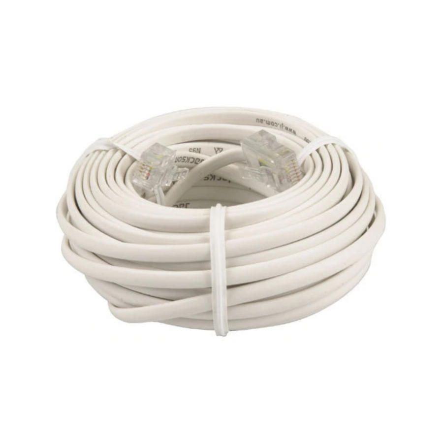 Jackson 10 Metre RJ12 White Telephone Lead - Plastic - Easy To Use - SuperSaverAU - view 1
