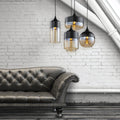 Home Design Tozzo Ambra Pendant Light Metal & Glass E27 60W Indoor