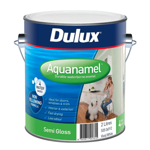 Dulux Aquanamel Semi Gloss - 2L - Water Based Acrylic - Fast Drying - SuperSaverAU - view 1
