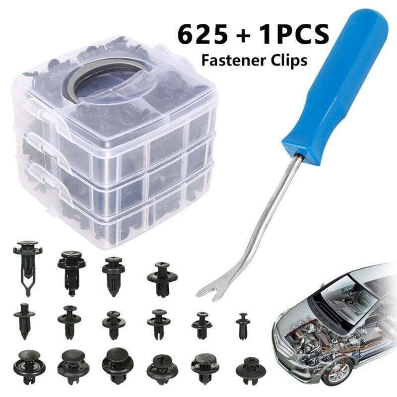 625 Piece Car Body Trim Clips Kit, Push-Type Plastic Fasteners for Bumpers and Panels - view 4