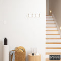 Mode Perma White Hat and Coat Rack 4 Brushed Nickel Hooks