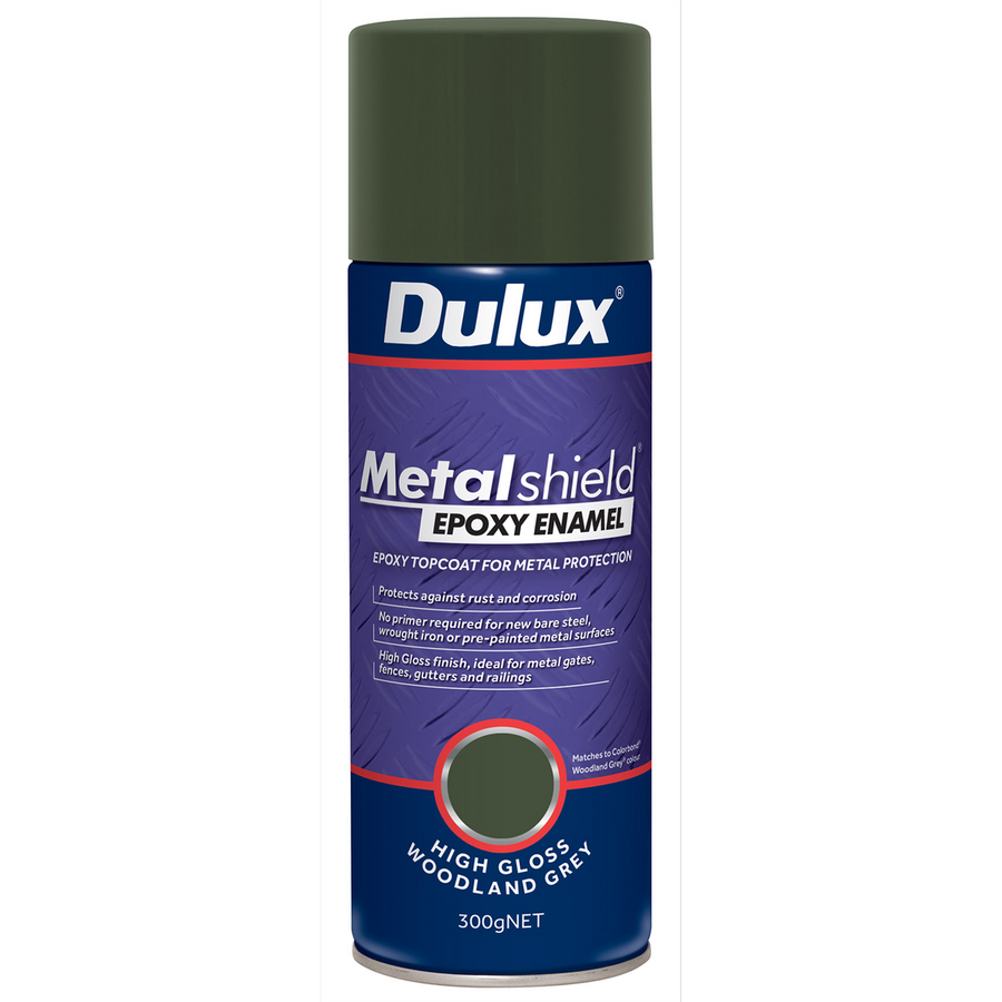 Dulux Metalshield Epoxy Spray Paint - 300g - Gloss - Woodland Grey - SuperSaverAU - view 1